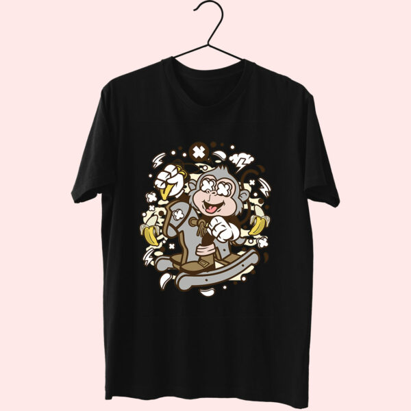 Monkey Rocking Horse Funny Graphic T Shirt