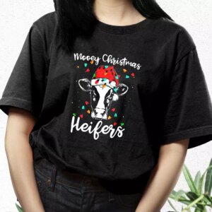Mooey Christmas Heifers Santa Xmas Lights Cow T Shirt Xmas Design 2 Mooey Christmas Heifers Santa Xmas Lights Cow T Shirt Xmas Design 3