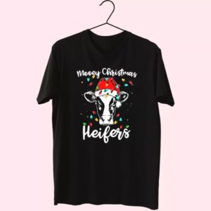 Mooey Christmas Heifers Santa Xmas Lights Cow T Shirt Xmas Design 3 Mooey Christmas Heifers Santa Xmas Lights Cow T Shirt Xmas Design 4