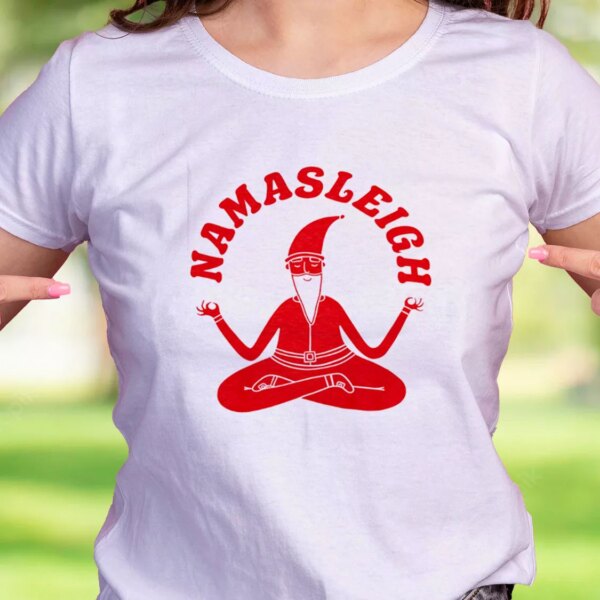 Namasleigh Yoga Santa Funny Christmas T Shirt