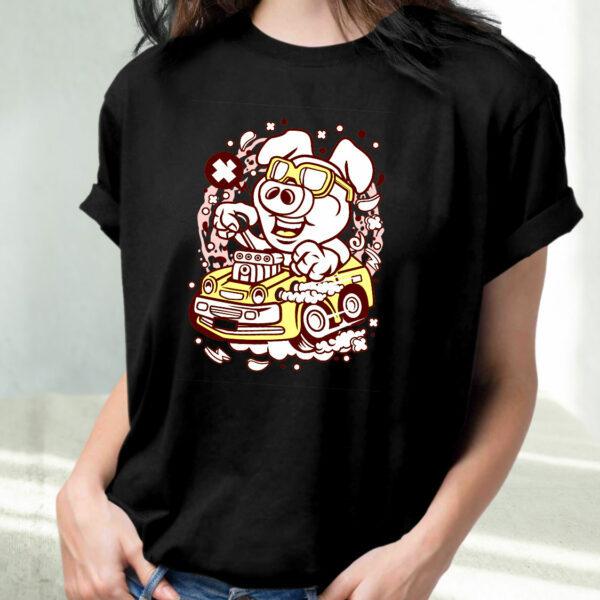 Oink Hotrod Funny Graphic T Shirt