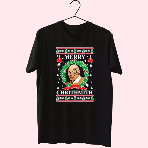 Oncoast Mike Tyson Merry Chrithmith Ugly Christmas T Shirt Xmas Design