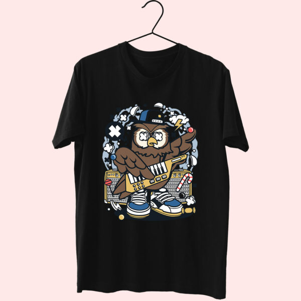 Owl Pop Star Funny Graphic T Shirt