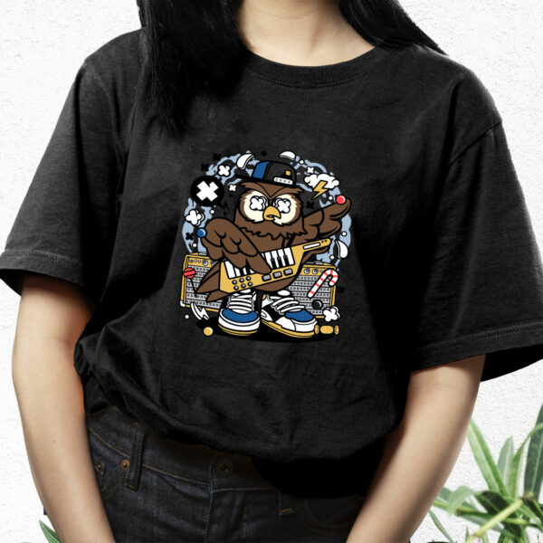 Owl Pop Star Funny Graphic T Shirt