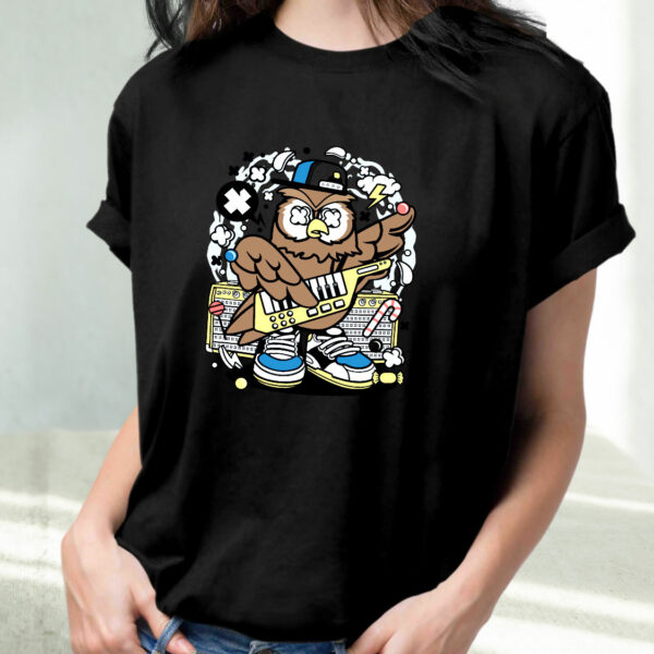 Owl Pop Star Funny Graphic T Shirt