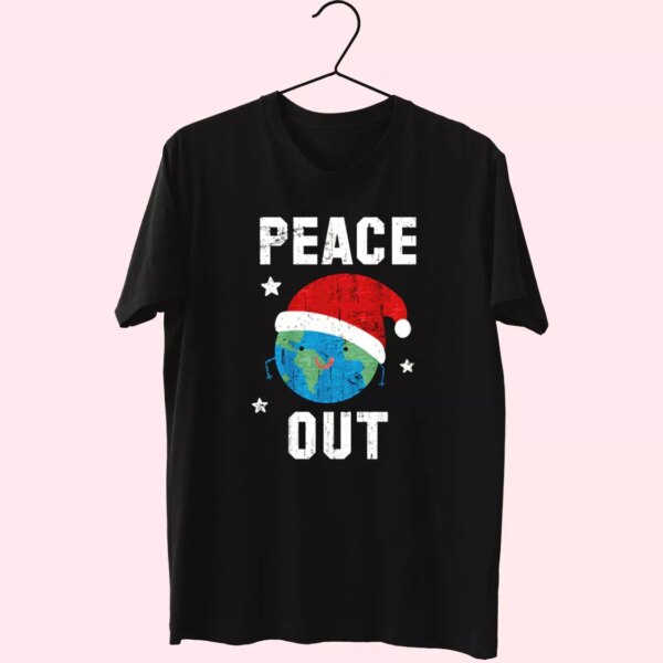 Peace Out Festive T Shirt Xmas Design