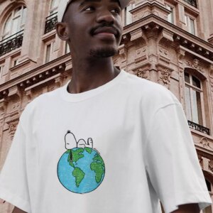 Peanuts Snoopy On Top Of The World Casual Earth Day T Shirt 3