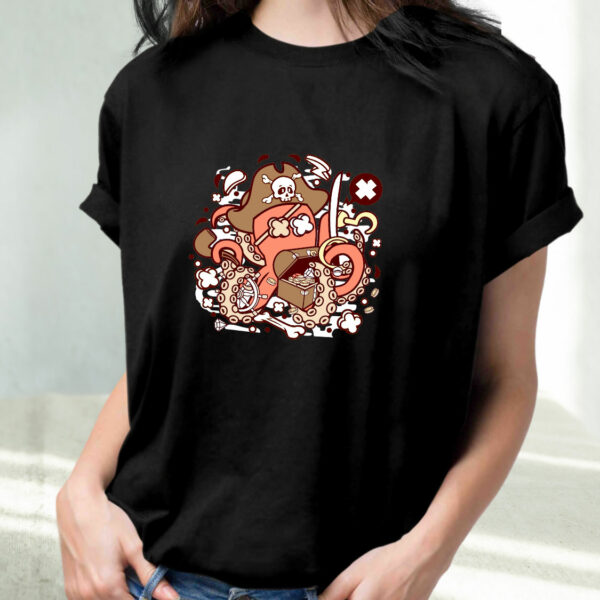 Pirate Octopus Funny Graphic T Shirt