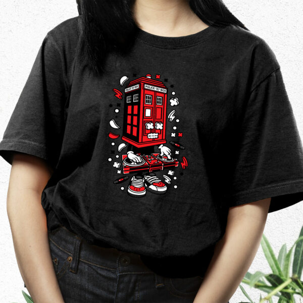 Police Box Dj Funny Graphic T Shirt