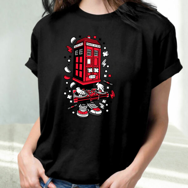 Police Box Dj Funny Graphic T Shirt