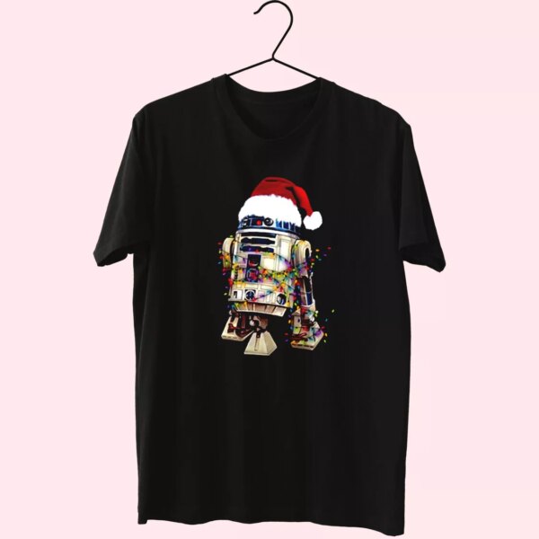 R2D2 Christmas Lights T Shirt Xmas Design