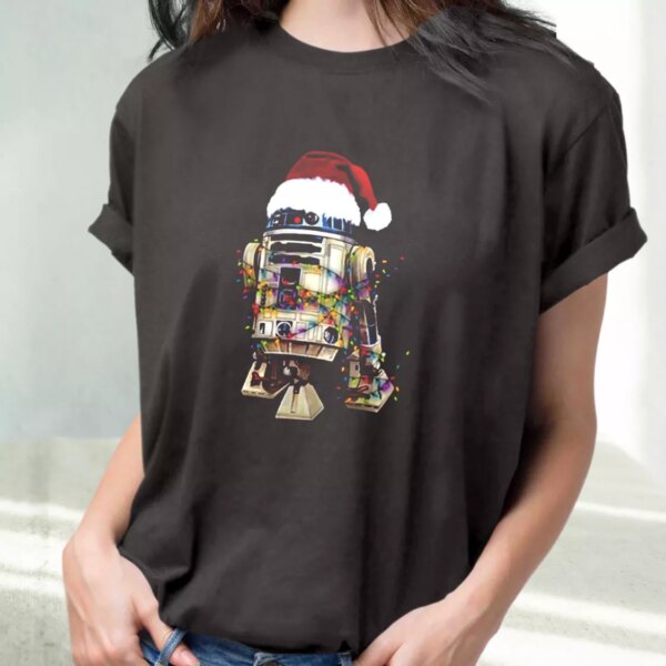 R2D2 Christmas Lights T Shirt Xmas Design