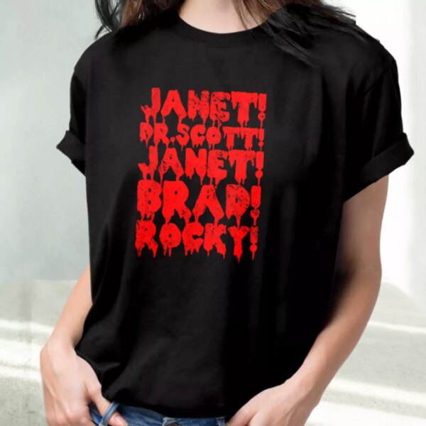 Rocky Horror Janet Dr Scott Janet Brad Rocky Cool T Shirt