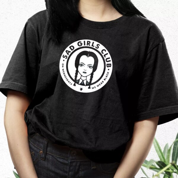 Sad Girls Club Wednesday Addams Casual Trendy T Shirt