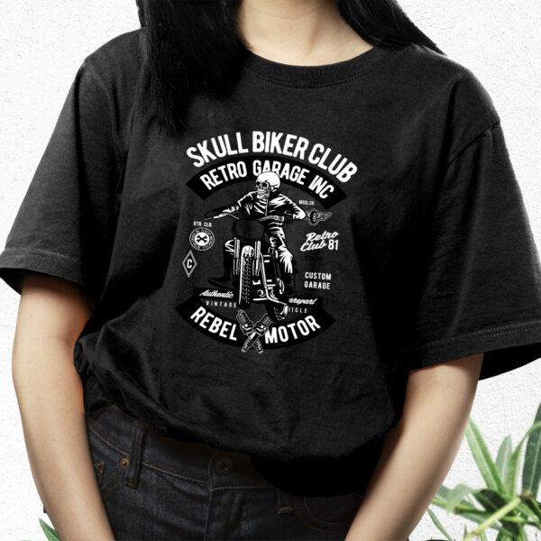 Skull Biker Club Funny Graphic T Shirt