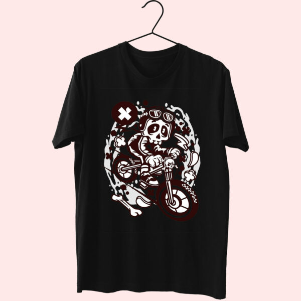 Skull Downhill Funny Graphic T Shirt