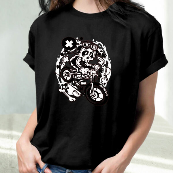 Skull Downhill Funny Graphic T Shirt