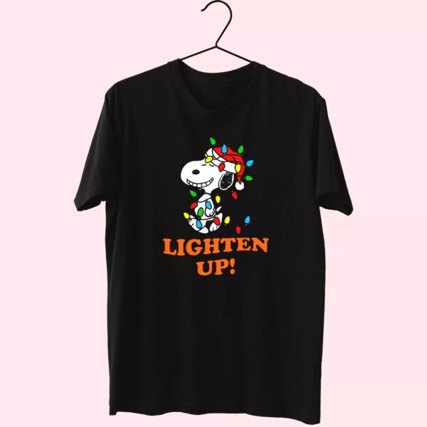 Snoopy Christmas Lighten Up T Shirt Xmas Design