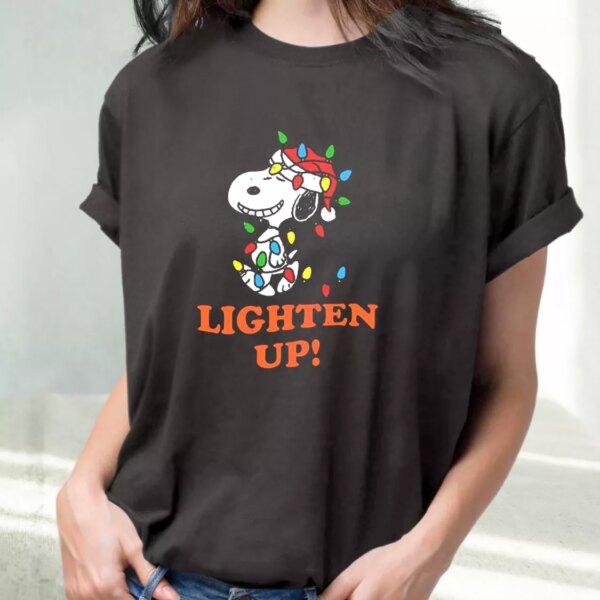 Snoopy Christmas Lighten Up T Shirt Xmas Design