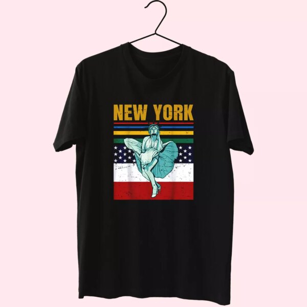 Statue Of Liberty New York Retro America Vetrerans Day T Shirt