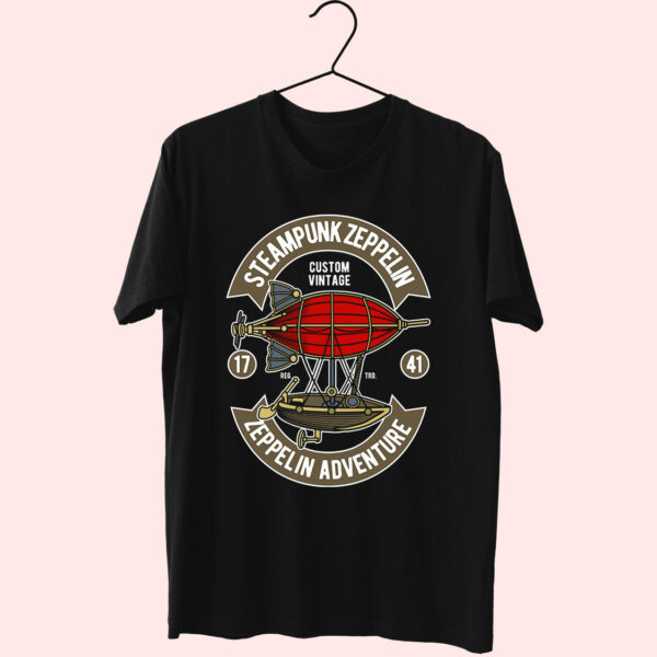 Steampunk Zeppelin Funny Graphic T Shirt