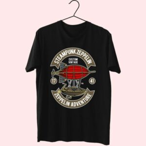 Steampunk Zeppelin Funny Graphic T Shirt 4