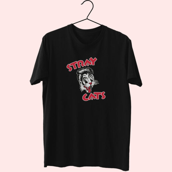 Stray Cats Cat Head Red Letters Essentials T Shirt