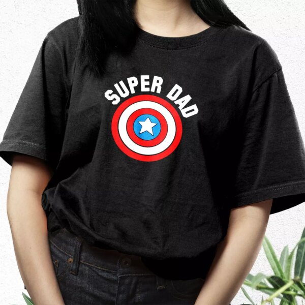 Super Dad Captain America Shield T Shirt For Dad