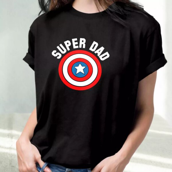 Super Dad Captain America Shield T Shirt For Dad