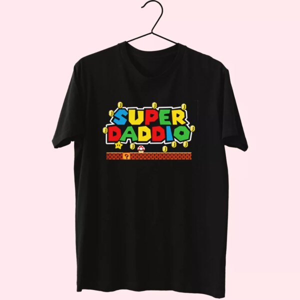 Super Daddio Mario Style T Shirt For Dad