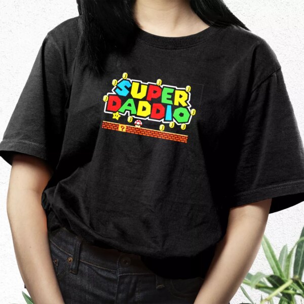 Super Daddio Mario Style T Shirt For Dad