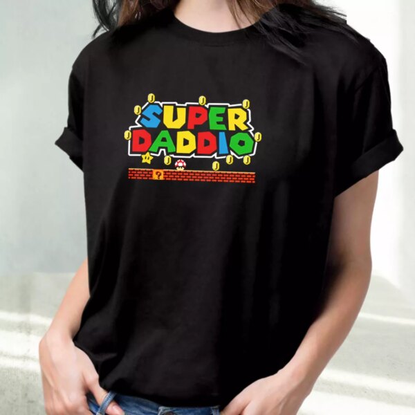 Super Daddio Mario Style T Shirt For Dad