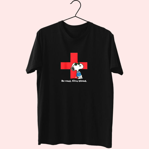 T Shirt Red Cross Snoopy Shirt Be Cool Give Blood 90S Style