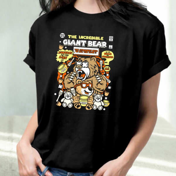 The Incredible Bear Funny Graphic T Shirt