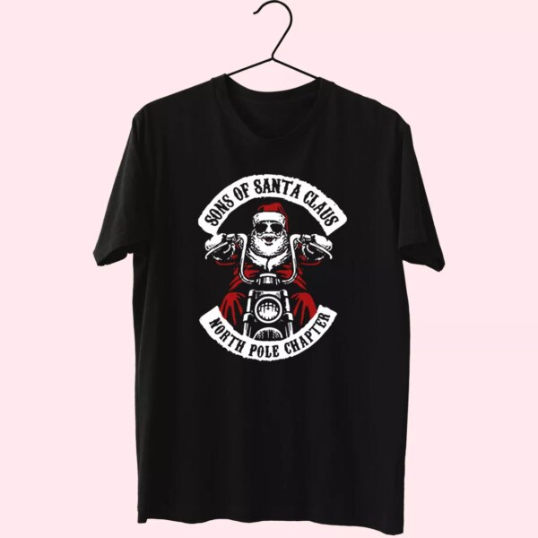 The North Pole Chapter Biker Christmas T Shirt Xmas Design