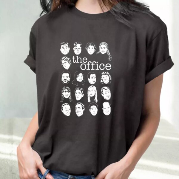 The Us Office Character Faces T Shirt Xmas Design