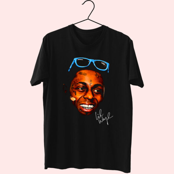 Trendy Homage Lil Wayne Face Photoshoot T Shirt Style