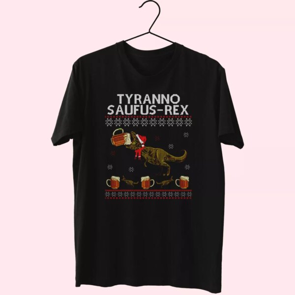 Tyranno Saufus Rex Drink Beer T Shirt Xmas Design