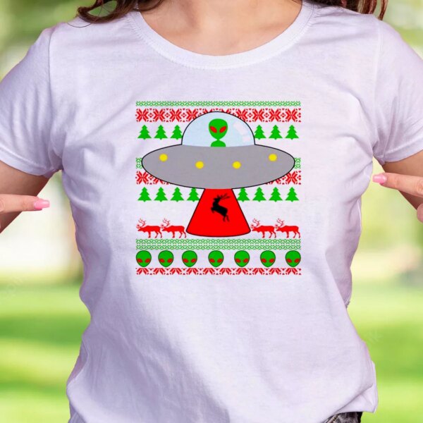 Ufo Alien Ugly Christmas Funny Christmas T Shirt