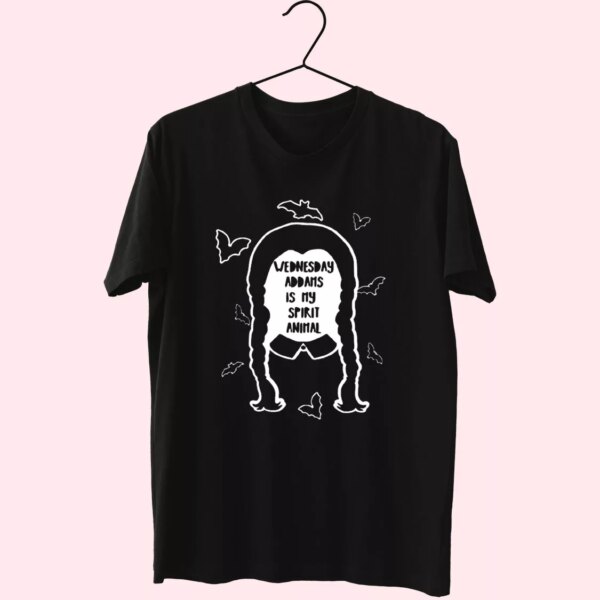 Wednesday Addams Is My Spirit Animal Casual Trendy T Shirt