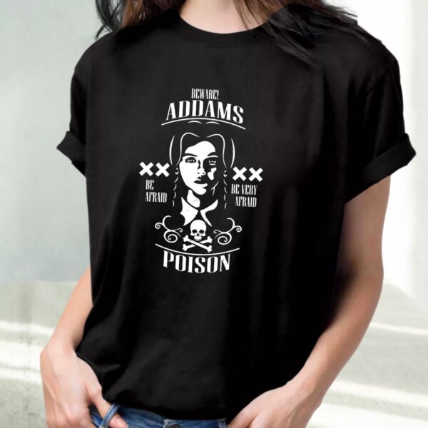 Wednesday Beware Addams Poison Casual Trendy T Shirt