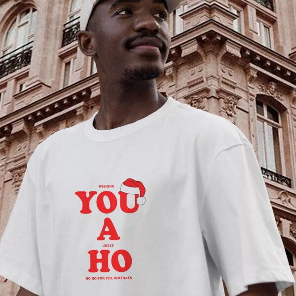 Wishing You A Jolly Ho Funny Christmas T Shirt