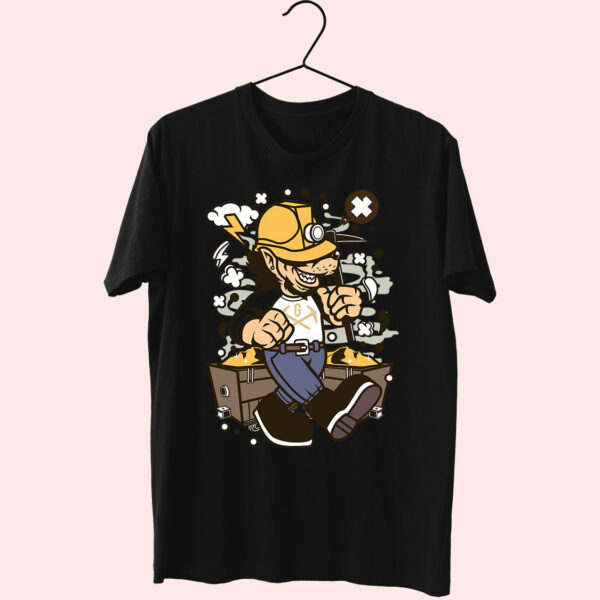 Wolf Gold Miner Funny Graphic T Shirt