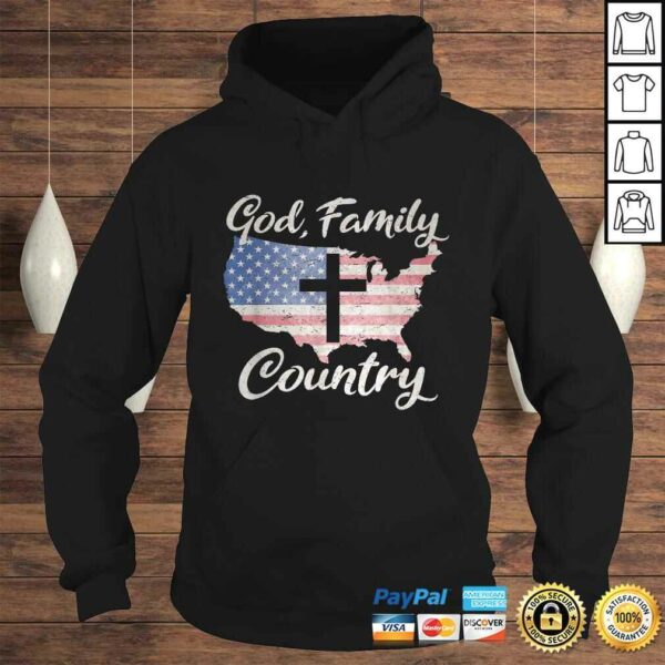 GOD FAMILY COUNTRY Christian Gift American Flag USA Map TShirt