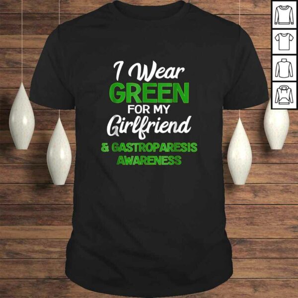 Gastroparesis Awareness Girlfriend I Wear Green V-Neck T-Shirt