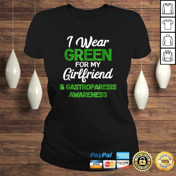 Gastroparesis Awareness Girlfriend I Wear Green V-Neck T-Shirt