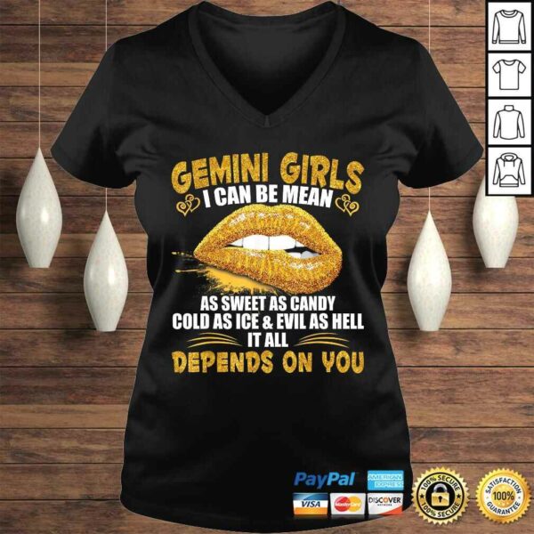 Gemini Girl I Can Be Mean Shirt Golden Lips Gemini Gift