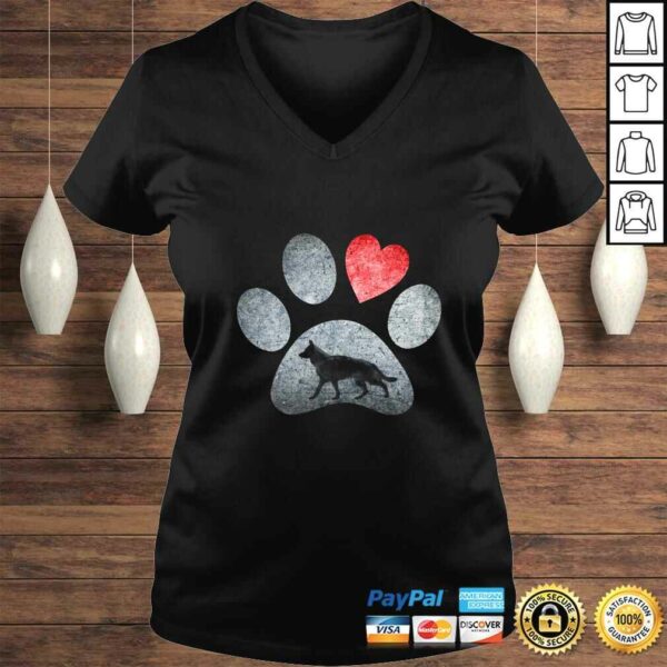 German Shepherd Paws Dog Lovers Red Heart Gift Hoodie Pullover Hoodie