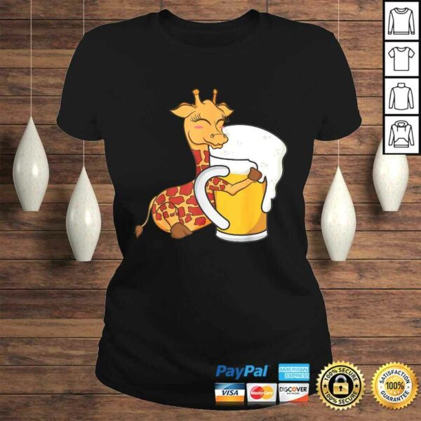 Giraffe Shirt – Cute Giraffe Hugging Beer Graphic Design Shirt