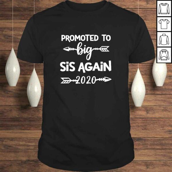 Girl Vintage Promoted to Big SIS Again est 2020 Sister Arrow TShirt